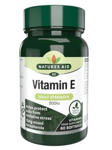 Natures Aid E-vitamin 200 NE 60 db lágykapszula